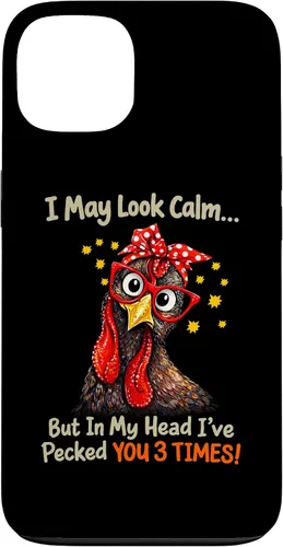 Vista 7 de I May Look Calm But in My Head Ive Pecked You 3 Times Funny Case for iPhone XR