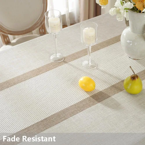 Vista 5 de TruDelve Fundas de Mesa de Algodón Rectangulares de 8 Pies, Mantel Rectangular Oblongo Lavable para Cocina y Comedor (A-Lino, 98"x55", Rectangular)