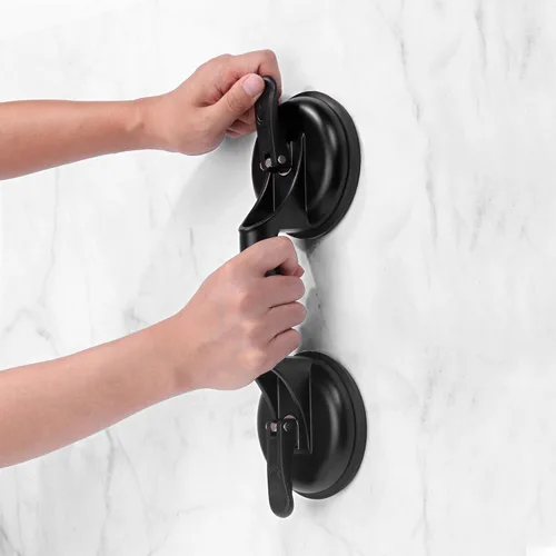 Vista 7 de FCHO Ventosas de Vidrio de Servicio Pesado con Mango de Aluminio, Ganchos Portavidrios para Levantar Vidrio Grande/Mover Vidrio/Almohadilla