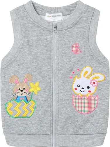 Vista 14 de Mud Kingdom Chalecos para niños y niñas, ropa de abrigo con bonito bordado de dibujos animados Azul