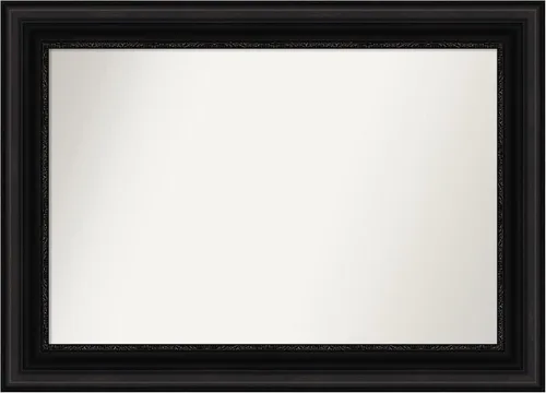 Vista 528 de Amanti Art Espejo personalizado, espejo de baño negro puente, espejo de pared o espejo de tocador de baño sobre el fregadero (26 x 26 pulgadas)