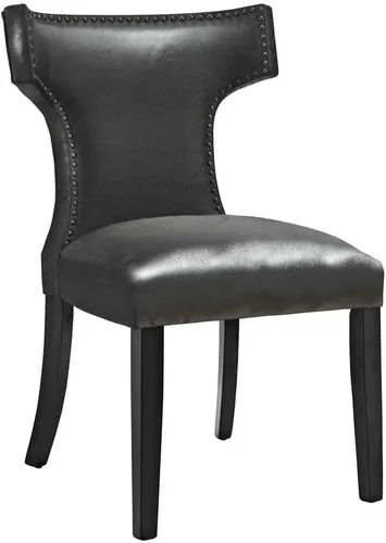 Vista 7 de Modway EEI-3922-BLK - Silla de comedor de vinilo curva, color negro