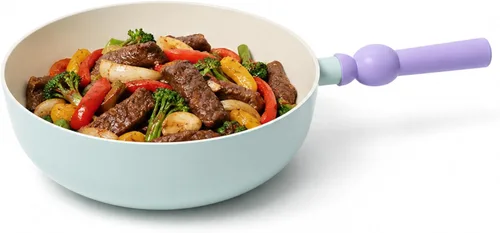 Vista 10 de Better Finger - Mini wok de 7 pulgadas con 2 boquillas de vertido, sartén para leche con revestimiento de cerámica antiadherente de 2.2 cuartos