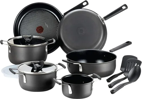 Vista 9 de T-Fal Fresh Gourmet Juego de utensilios de cocina de cerámica reciclada antiadherente, 12 piezas, apto para horno y asador hasta 500°F, tapa segura
