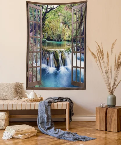 Vista 119 de Ambesonne Tapiz de arte afro, hombre negro fuerte con una corona de trazos impresión de pintura moderna, decoración de tela para colgar en la pared