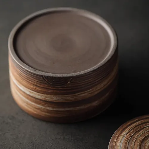 Vista 9 de Tarro de almacenamiento de cerámica retro - tarro multifuncional para té, café y azúcar - recipiente de cocina decorado con tapa (A)