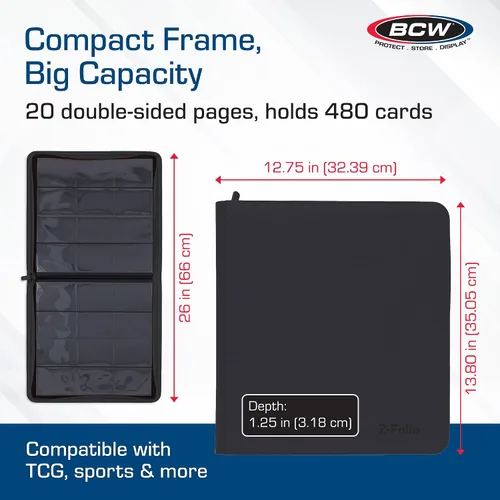 Vista 3 de álbumes para tarjetas coleccionables para 12 tarjetas Z-Folio LX, Negro