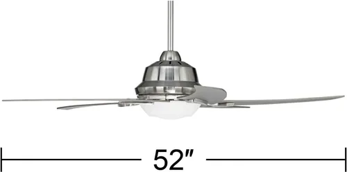 Vista 4 de Casa Vieja Ventilador de techo Capri de níquel cepillado con luz de 52 pulgadas