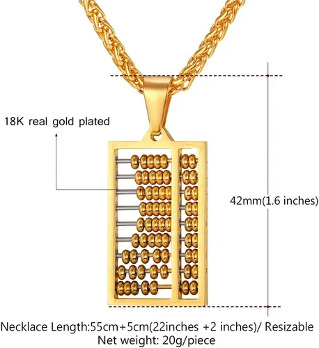 Vista 5 de U7 Punk Necklaces Stainless Steel 18K Gold Plated Large Hip Hop DaggerKnifeSwordSteampunk GearLarge Razor Blade Pendant Necklace for Men Women