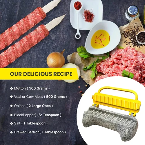 Vista 7 de Premium Trustella Fabricante de Kebab de Aluminio Crea Brochettes Impecables y Profesionales Resistente, Antiadherente, Recubrimiento de Teflón