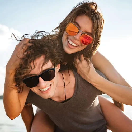 Vista 2 de FEISEDY Gafas de sol polarizadas para hombres y mujeres, montura clásica sin montura para conducción, pesca, protección UV, B9105