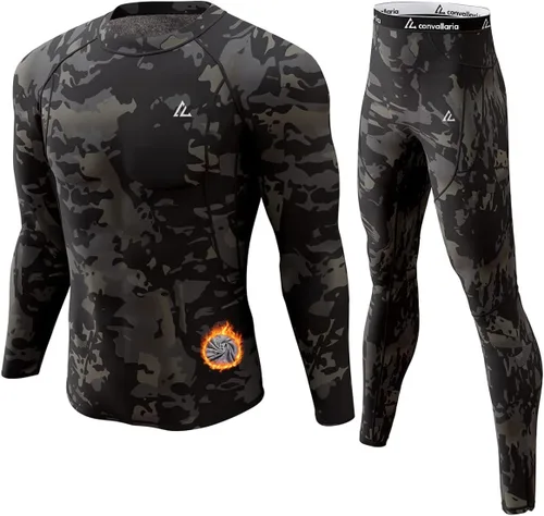Vista 56 de Conjunto de ropa interior térmica para hombre, ropa interior larga 1#verde militar