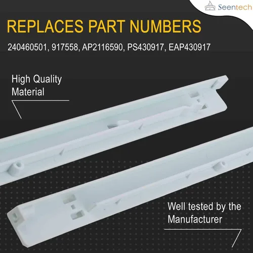 Vista 2 de Seentech 240530701 Colgadores de bandeja para refrigerador (derecha) - Compatible Frigi-daire Refrigerador - Reemplaza: 917558, AH430917, EA430917