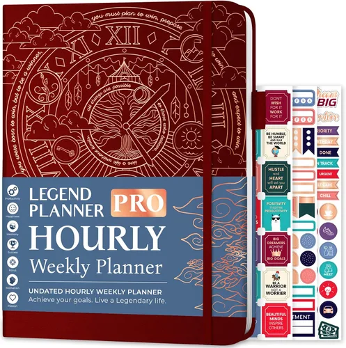 Vista 17 de Legend Planner PRO horario semanal y diario - Organizador con franjas horarias. Diario de citas y agenda para trabajo y vida personal, A4