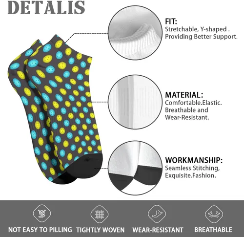Vista 7 de devor Calcetines de tobillo para hombre, calcetines cortos de algodón para hombre, calcetines de humor para píllebol, Blanco