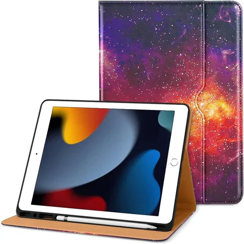 Vista 22 de DTTO Funda para iPad de 9ª/8ª/7ª Generación de 10.2 Pulgadas 2021/2020/2019, Funda de Soporte Folio Empresarial de Cuero Premium con Soporte