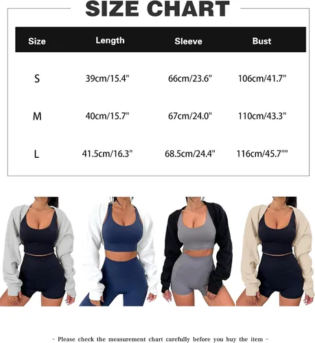 Vista 5 de MISSACTIVER Sudadera de manga larga con agujero para el pulgar, bolero, parte superior abierta, forro polar, ajuste holgado, para entrenamiento
