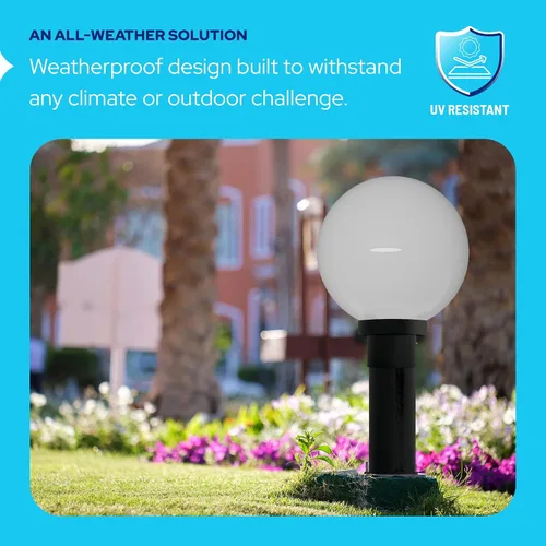 Vista 5 de KASTLITE Accesorio de iluminación combinado de poste de lámpara Lente acrílica transparente de 10 pulgadas con instalador negro y montaje