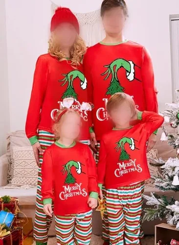Vista 2 de Thopavenoir Conjunto de pijamas familiares de Navidad a juego para mujeres, hombres, adultos, niños, bebés, ropa de dormir familiar