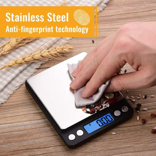 Vista 3 de Diyife Báscula digital de cocina de 17.64 oz/0.00 oz, báscula de alimentos para cocinar de alta precisión, báscula de mini gramos con pantalla LCD