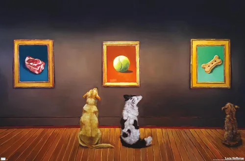 Vista 8 de Trends International Lucia Heffernan Art - Póster de pared de museo del perro, 22.375 x 34 pulgadas, versión enmarcada en negro Versión con marco