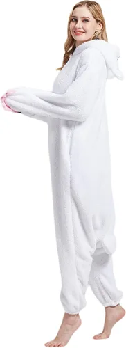 Vista 6 de DarkCom Pijama de una pieza de animal para mujer y hombre, disfraz de Halloween, ropa de dormir de Navidad
