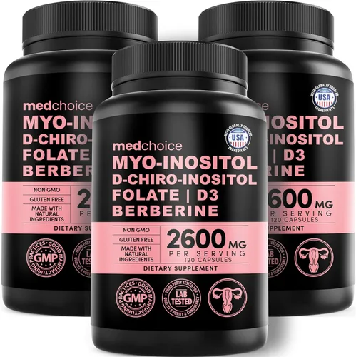 Vista 11 de Suplemento complejo de inositol 14 en 1 para mujeres, inositol mio y D-Chiro 40:1 con folato, vitamina D3, zinc, magnesio y botánicos para apoyo