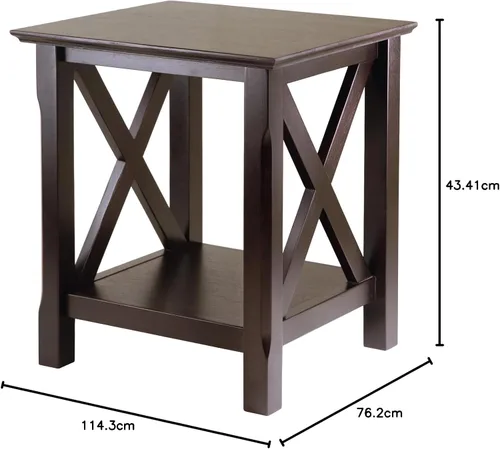 Vista 9 de Winsome Xola - Mesa consola con estante en capuchino, mesa de entrada delgada para pasillo, sala de estar, muebles elegantes para cualquier