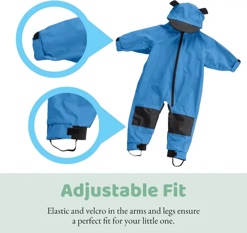 Vista 2 de Traje de lluvia para niños pequeños - Overol impermeable Muddy Buddy de una pieza resistente a la intemperie chaqueta para bebé