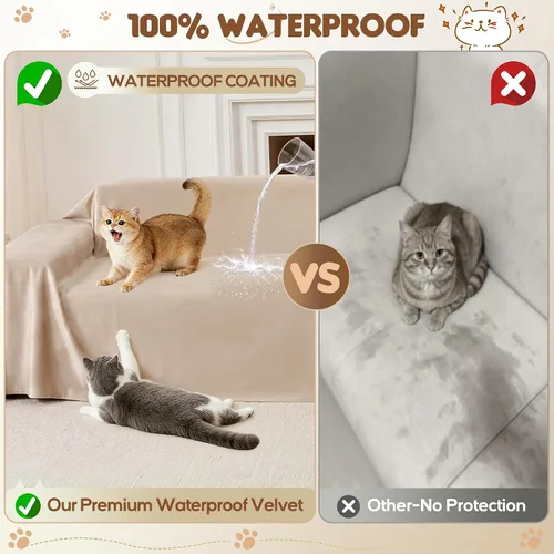 Vista 4 de Funda de sofá modular en forma de L, 2 piezas, ultra suave, impermeable, antideslizante, protector de muebles a prueba de mascotas y niños