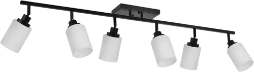 Vista 9 de TODOLUZ Accesorios de iluminación de riel para techo, 3 luces de níquel cepillado para pared de techo con vidrio blanco ópalo, base de bombilla E26