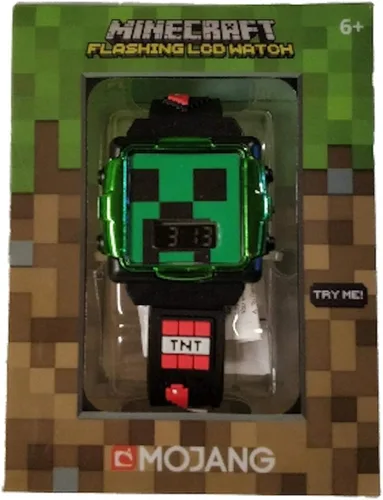 Vista 2 de Accutime Minecraft - Reloj con pantalla LCD intermitente esfera cromada