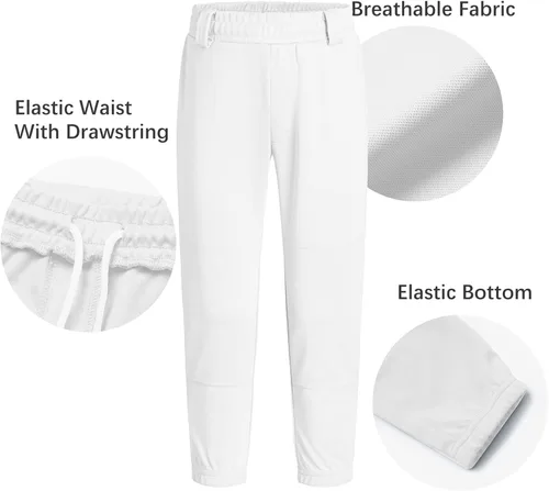 Vista 5 de QBK 2T3T4T5T Pantalones de béisbol para niños pequeños, pantalones de sóftbol para niños, pantalones de pelota para niño y niña