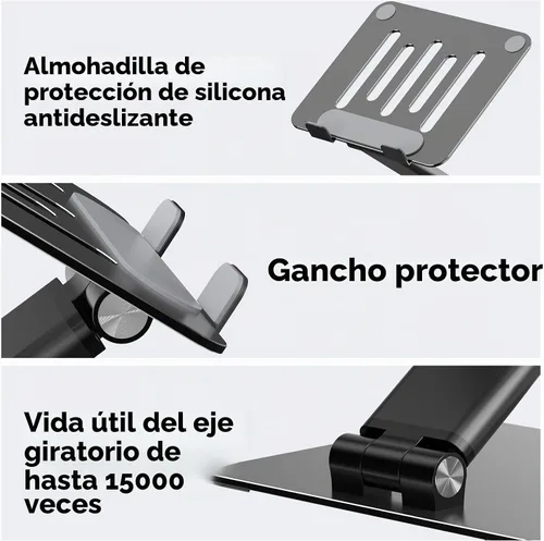 Vista 6 de Tonmom Soporte ajustable para computadora portátil, elevador plegable