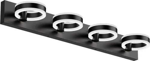 Vista 12 de Lámparas LED de baño, luces negras de tocador de 15 pulgadas, modernos apliques de pared acrílicos de 2 luces, accesorio de iluminación de pared