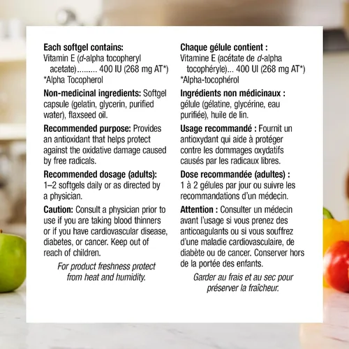 Vista 4 de Webber Naturals Cápsulas blandas de fuente natural de vitamina E, 400 IU-120 cápsulas blandas