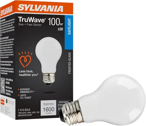 Vista 17 de LEDVANCE Sylvania - Bombilla LED TruWave Natural Series A19, equivalente a 75 W, eficiente 11 W, 1100 lúmenes, base media, regulable, esmerilada