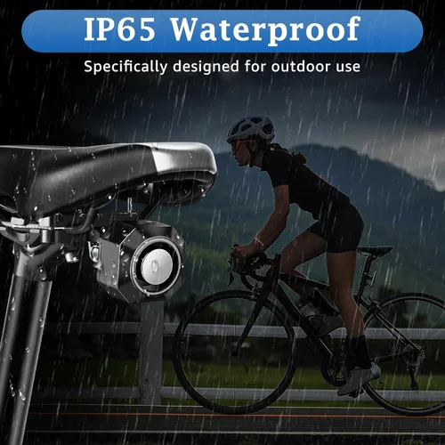 Vista 7 de NineLeaf Alarmas de bicicleta para bicicletas eléctricas, alarma de bicicleta con control remoto, alarma antirrobo de bicicleta de 110 dB, sistema