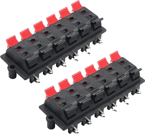 Vista 21 de Fielect 16 unids WP2-3 Clip de conexión de resorte de altavoz Terminales de 2 vías Bloque de tira Abrazadera de unión Clip de prueba Jack Socket