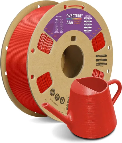 Vista 17 de Filamento OVERTURE ASA de 0.069 in, resistente a los rayos UV y a la intemperie, 2.2 lbs negro