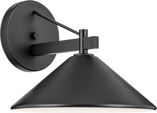 Vista 8 de Kichler Ripley 49059BKT - Lámpara de pared para exteriores de 8 pulgadas, color negro, para puertas exteriores, garaje, porche y paredes de patio