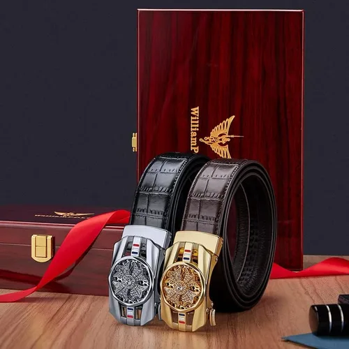 Vista 8 de VANNANBA Ratchet Leather Belt for Men,Fashion Belt Men Automatic Buckle,with Elegant Gift Box