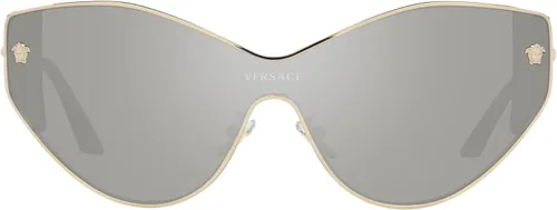 Vista 3 de Versace Woman Sunglasses Pale Gold Frame Light Grey Mirror Silver Lenses 0MM