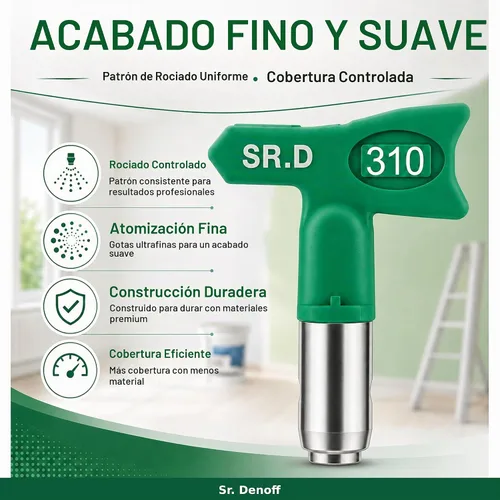 Vista 8 de SR.D Punta de repuesto de posventa para punta reversible de baja presión de acabado fino Graco FFLP RAC X (110)