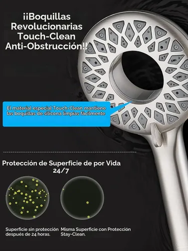 Vista 5 de Cobbe® Cabezal de ducha doble con mano magnética, níquel cepillado
