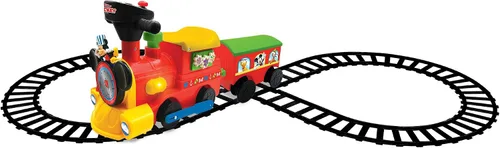 Vista 2 de Kiddieland Toys Limited - Mickey Choo, alimentado por batería, de 12 meses a 36 meses con Caboose & Tracks Ride On, los colores reflejantes pueden