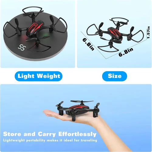 Vista 8 de Drones para niños de 8 a 12 años, dron con cámara 1080P para niños y adultos, FPV Drone con 2 baterías, mini dron con foto de gestos, cuadricóptero