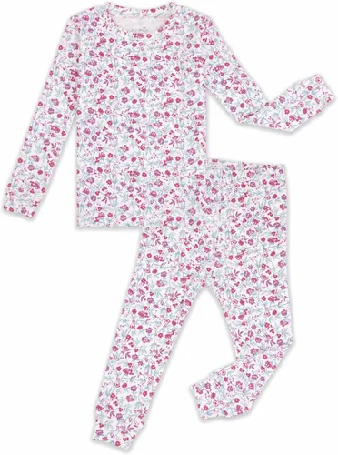 Vista 17 de moimoln 6M-8Y Pijama floral para bebé y niña pequeña, suave, modal, algodón, transpirable, ajustado, manga larga, conjunto de ropa de dormir A_baya