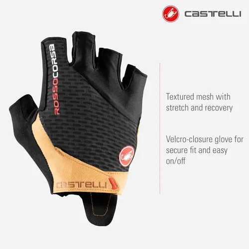 Vista 2 de Castelli Guantes Rosso Corsa Pro V para hombre para ciclismo de carretera y grava l