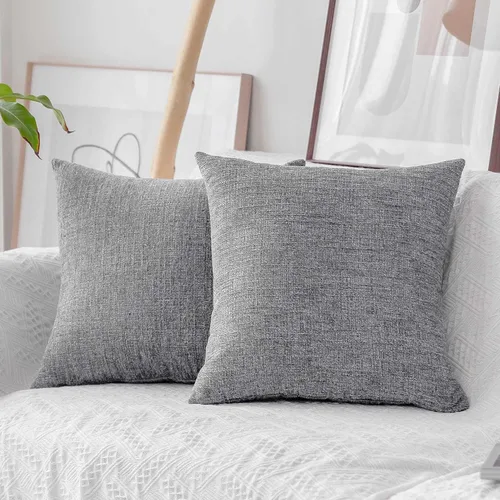 Vista 14 de Home Brilliant Fundas de almohada de primavera de 18 x 18 pulgadas, fundas de almohada decorativas de terciopelo chenille a rayas para decoración